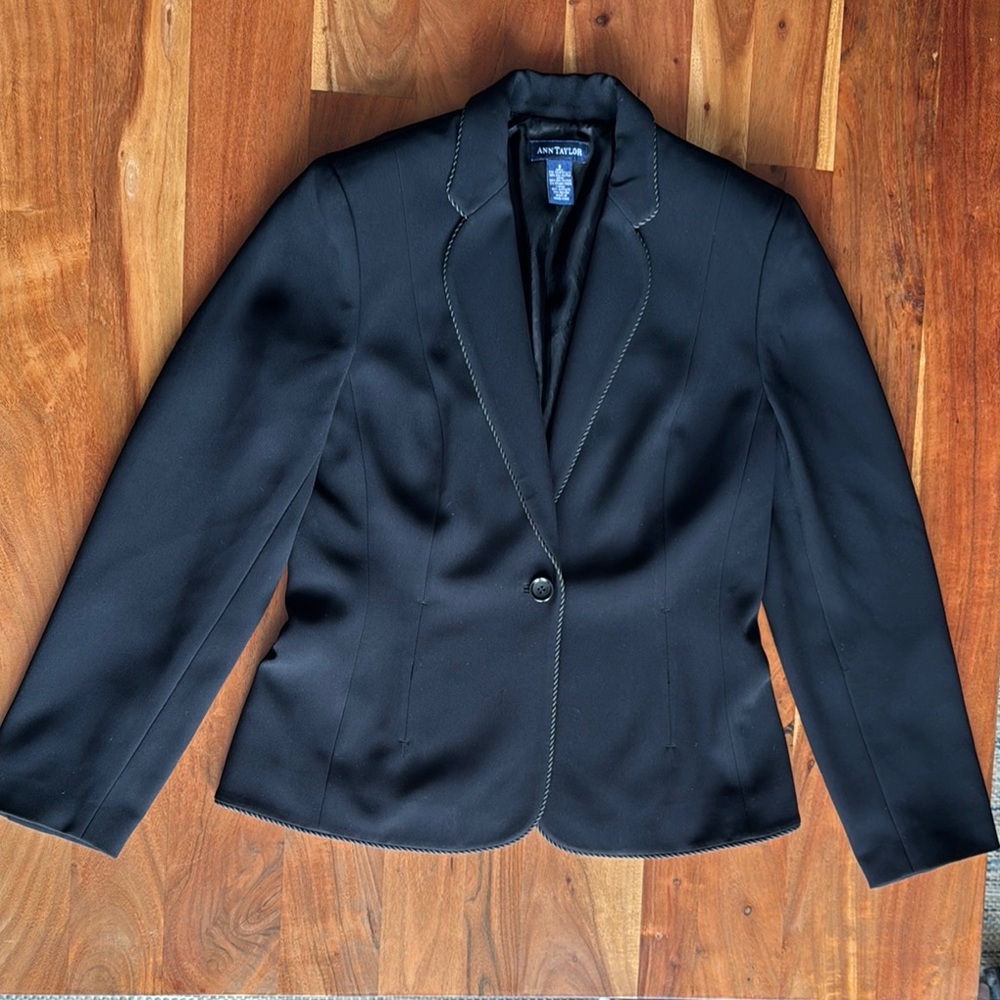 Ann‎ Taylor Black Blazer Classic Tailored Suit Jacket